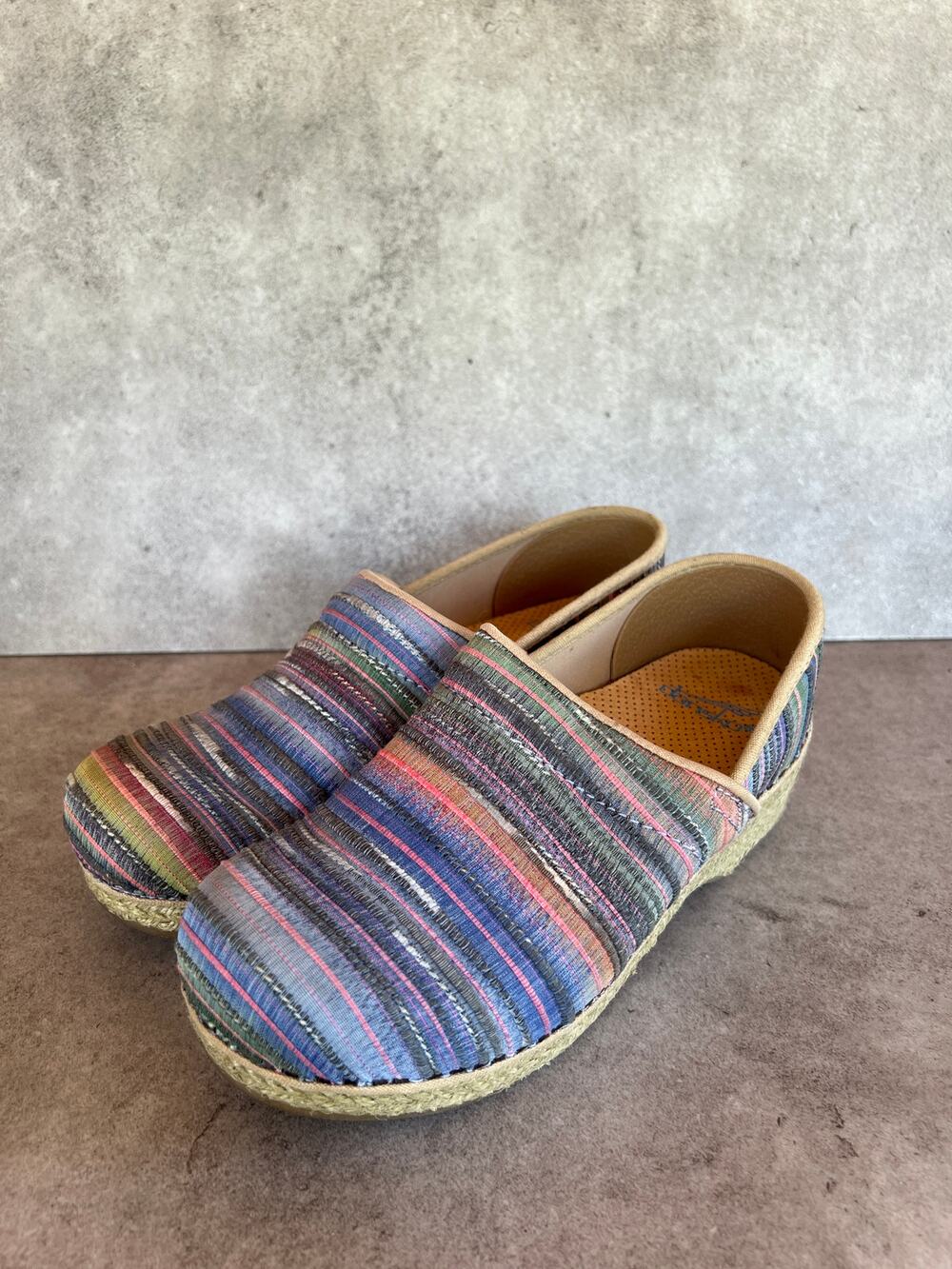 Dansko Jute pro slip on clogs woven multicolor Boho casual comfort shoes nurse